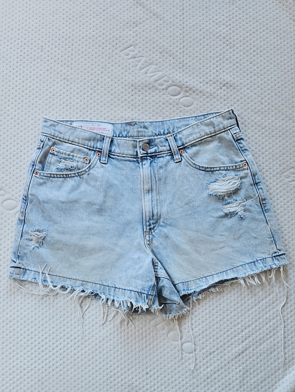 GAP Light Blue Distressed Denim Jean Shorts